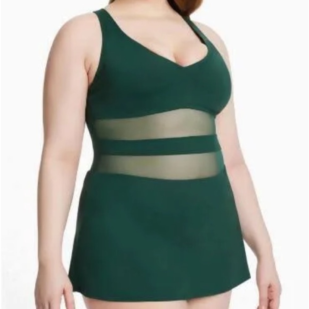 BLEU BY ROD BEATTIE Plus Size Dont Mesh With Me Cross-Back Swimsuit swimwear 20W